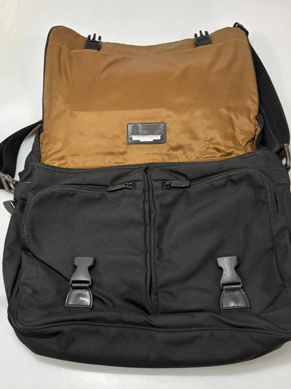 T Tech Tumi Black Nylon Crossbody Legacy Briefcase Messenger Bag 5607D